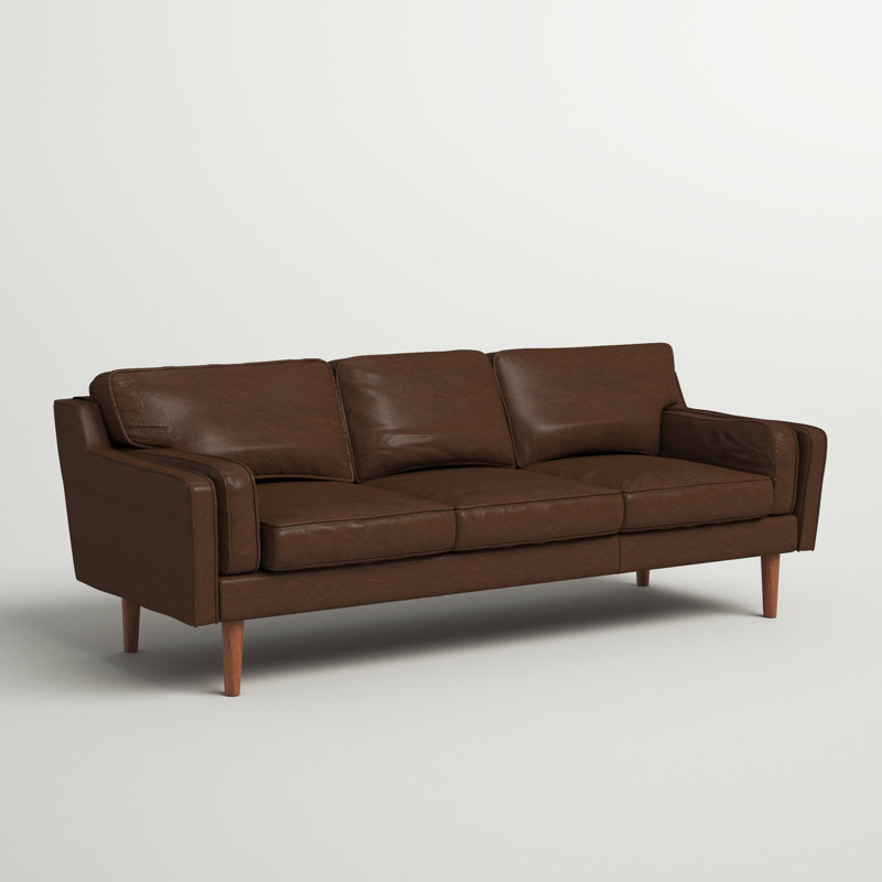 Hewett 86'' Leather Sofa, Columbus Chocolate Genuine Leather