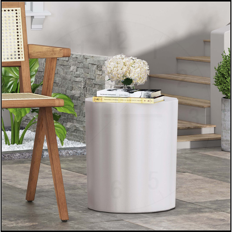 Outdoor Lightweight Concrete Side Table with Versatile Design and Functionality