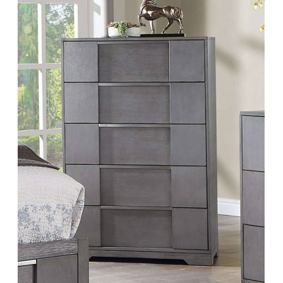 Mobilier de chambre à coucher gris à finition grise 1 pièce