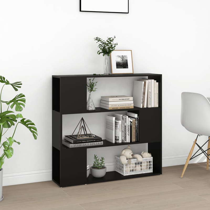 Lamyia 94cm H x 100cm W Standard Bookcase, Black