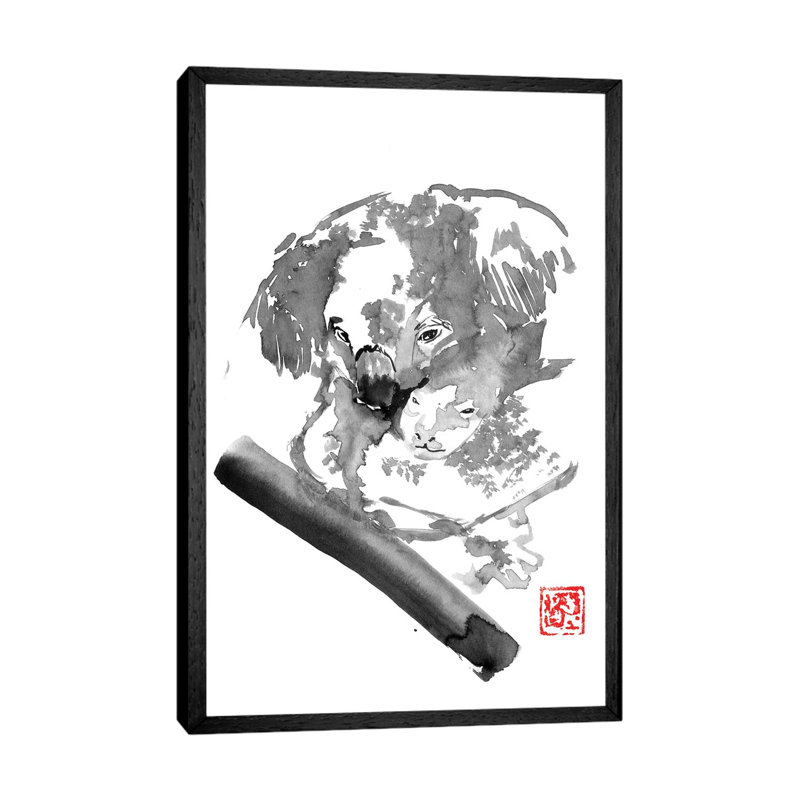 Koala IV by Péchane - Painting on Canvas, Black Framed, 101.6 cm H x 66.04 cm W
