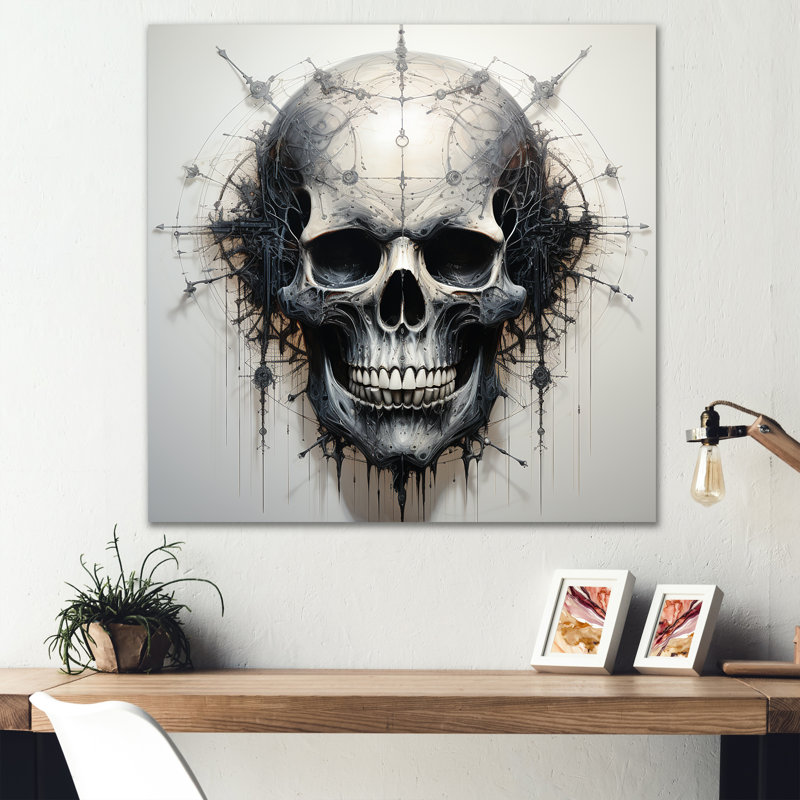 Art du crâne sur toile, Toile tendue, H 16 po x l 16 po