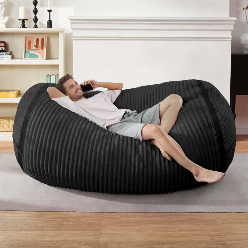 Fauteuil à billes pour adulte avec rembourrage en mousse à mémoire de forme 5FT, 5FT, Noir