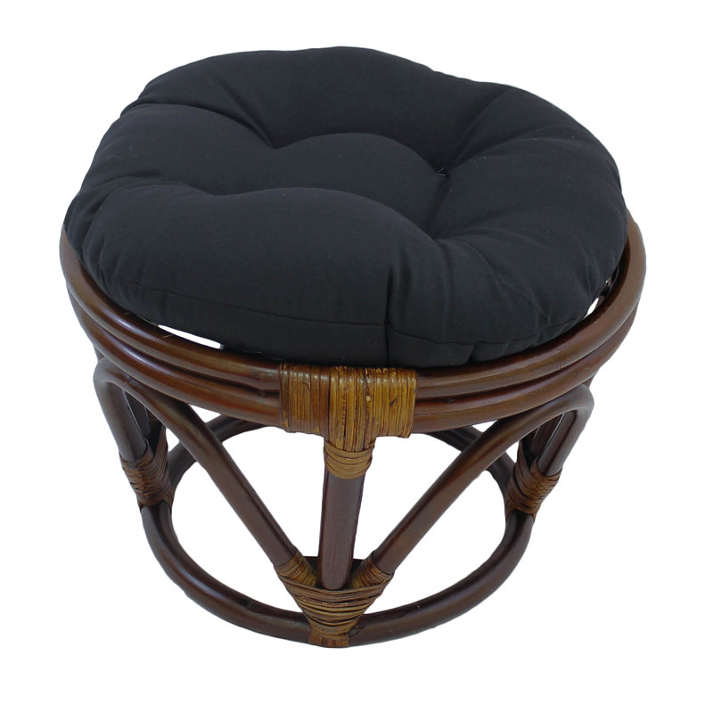 Coussin rond pour repose-pieds d'intérieur, Noir