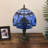 Lounsbury Tiffany Style Table Lamp Blue Stained Glass Baroque Style Lavender LED Bulb Included 12"W*12"D*19"H