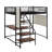 Full Size Loft Metal Bed With Built-In Charging Station And LED Light-1575997005