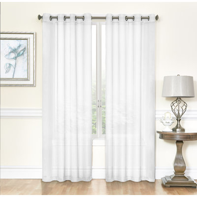 Meyersdale Elegant Solid Sheer Grommet Curtain Panels