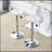 Modern Minimalist Bar Chairs And Bar Stools. Can Rotate 360 ° And Adjust Lifting. PET Backrest And PU Seats. Set Of 2. Suitable For Bars, Restaurants