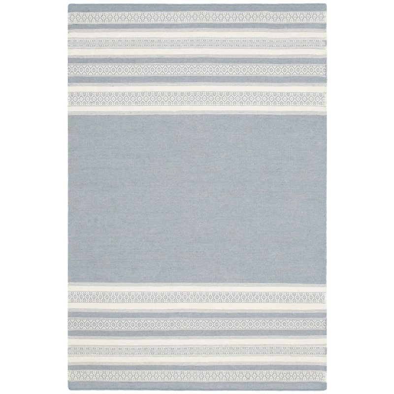 Dunkley Striped Wool Hand Woven Area Rug, Rectangle 122 x 183 cm
