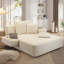 Méridienne avec 3 coussins, canapé-lit convertible avec poche de rangement-572582207