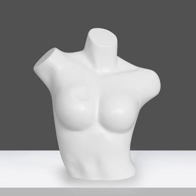 Female Half Body Mannequin Torso 1PC White Swimwear Dress Form Plastic Vivid and Realistic Manikin for Countertop Display Underwear