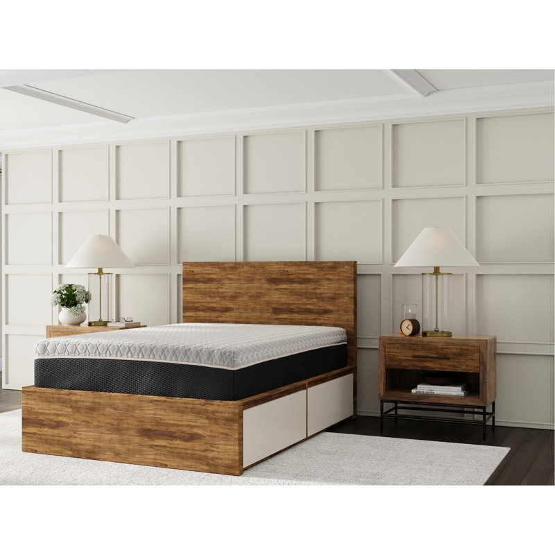 Matelas en cuivre 12 po pour lit simple TG - mousse douce pour plus de confort. 3 po cuivre - couche de confort. 1 po 6 po. Bobines en acier de calibre 13 avec support de bord. Base de 2 po de hauteur. . Gris noir Une bonne nuit. Périmètre