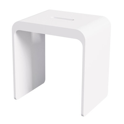 Matt White Stone Bathroom Seat