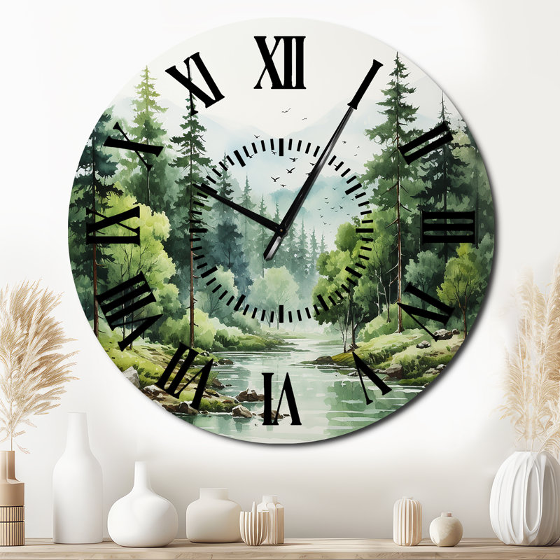 Horloge murale Tranquil Forêts, Surdimensionné