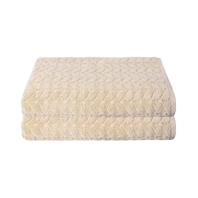 Romance Jacquard Cream Bath Sheets