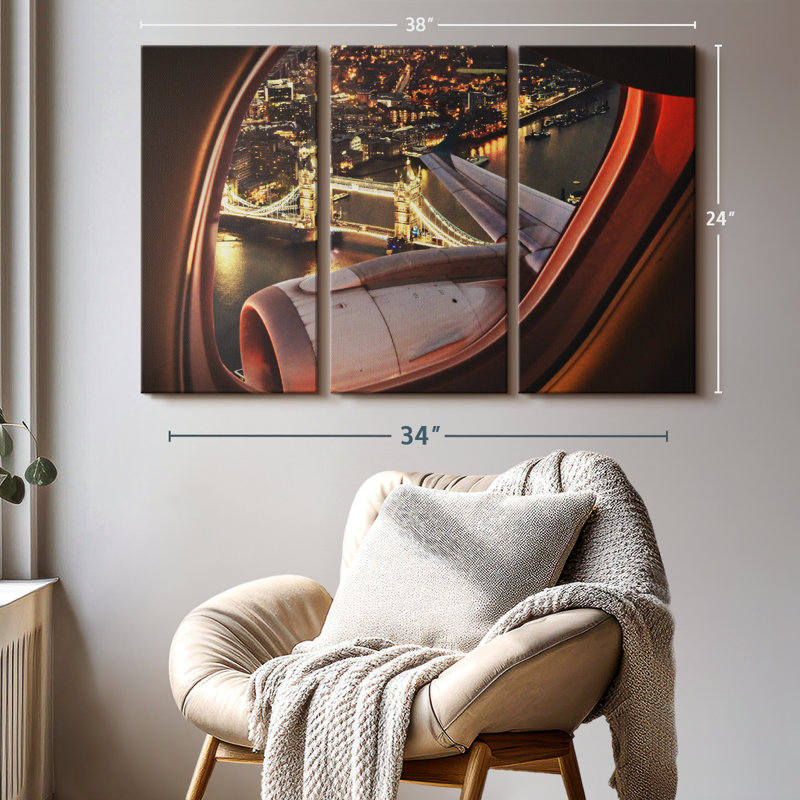 "Art extérieur de Londres" sur toile, H 24 po x l 38 po x P 1,25 po