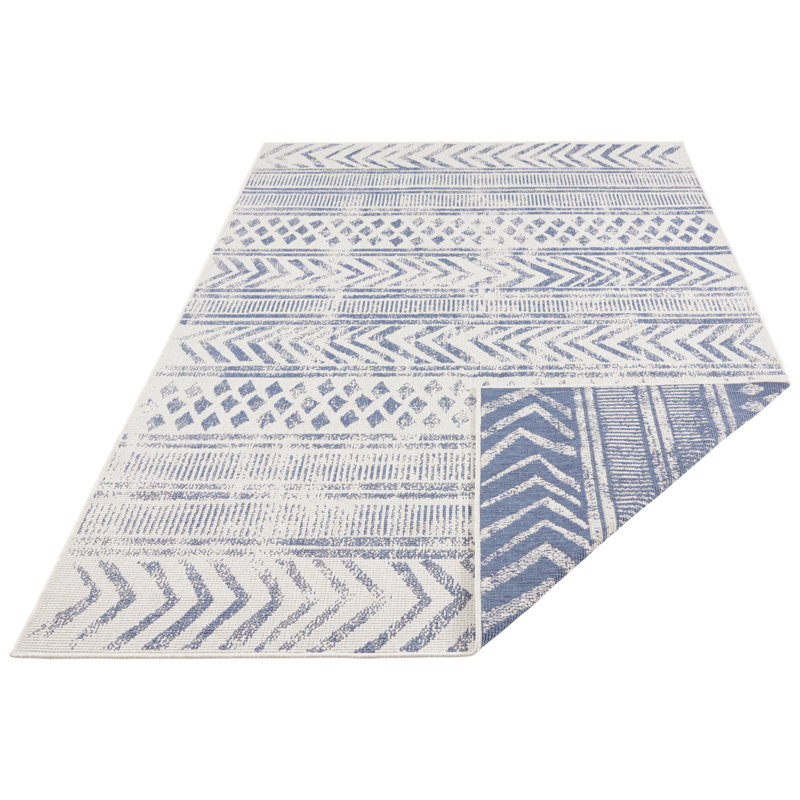 Biri Flatweave Blue Rug, Rectangle 200 x 290cm