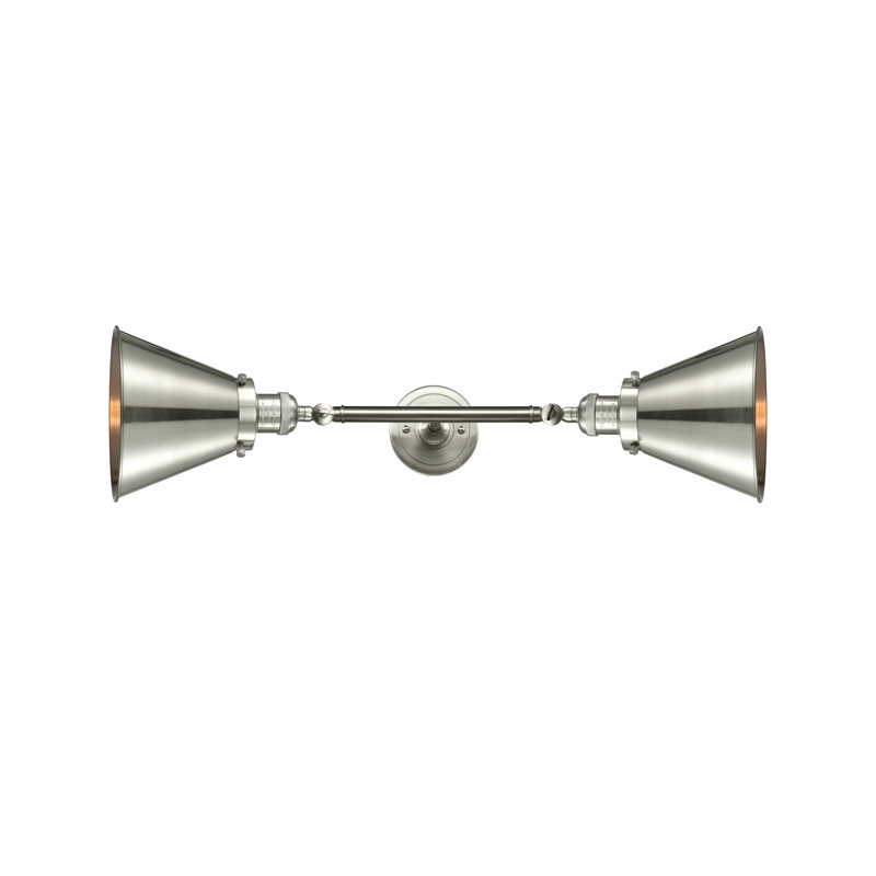 Donovan 2 - Light Dimmable Vanity Light, Brushed Satin Nickel, Brushed Satin Nickel, Incandescent