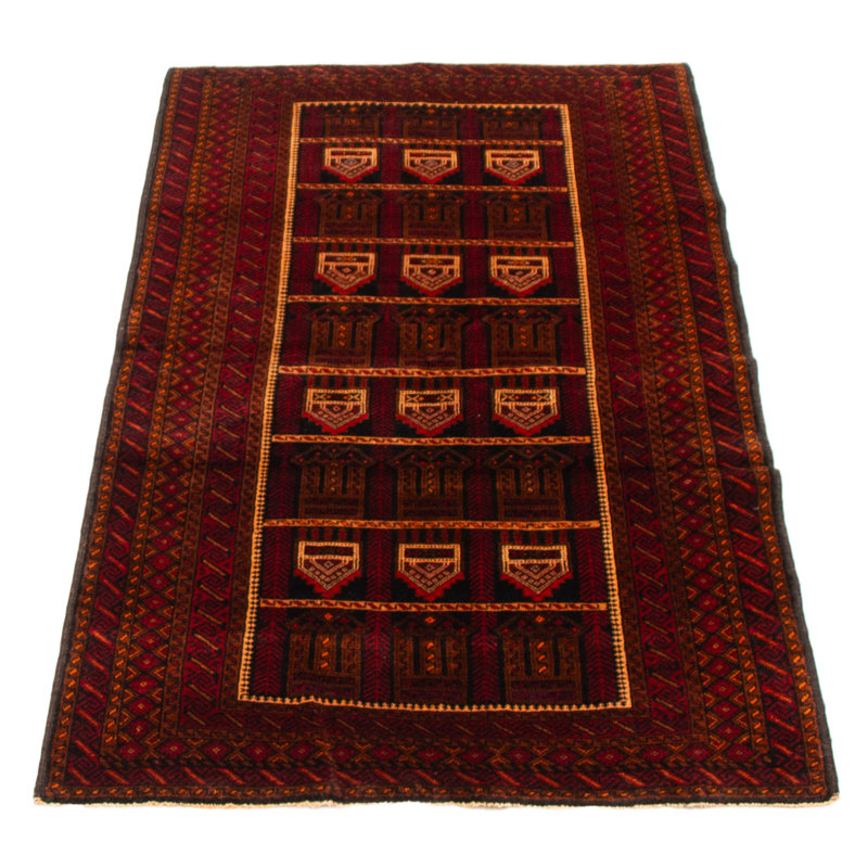 Tapis rouge en laine New Age One-of-a-Kind Rectangle 3 pi 5 po x 6 pi 2 po