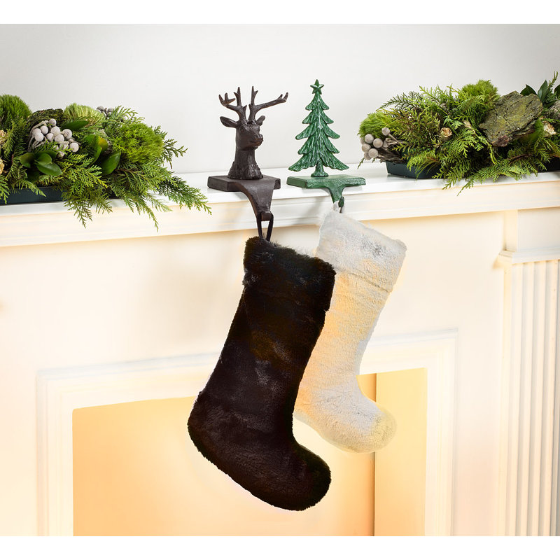 Chaussette de luxe en fausse fourrure, Blanc