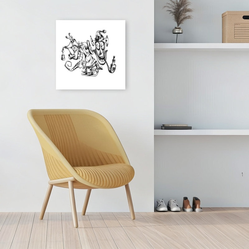 Reproduction d'art mural fantaisiste et fantaisiste de vacances fantaisistes, 18" H x 18" W
