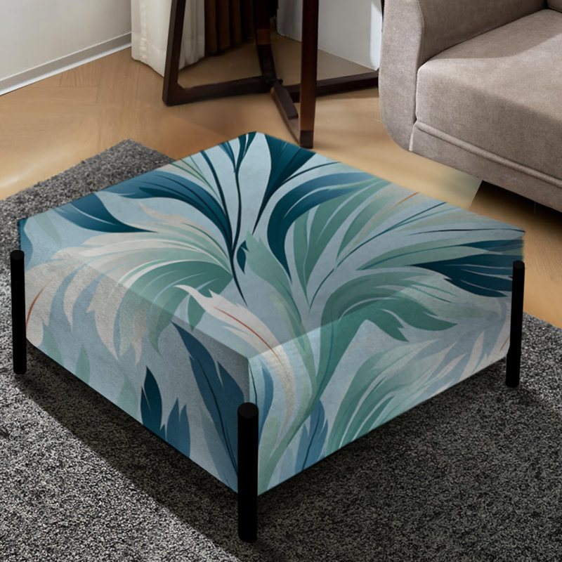 Grand repose-pieds carré tropical Azure Breeze