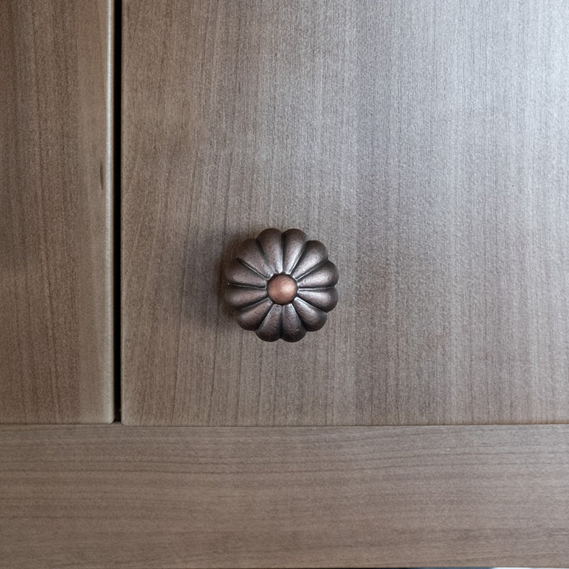 Poignée fleur CK Series, Diamètre du bouton 1,5 po, Distressed Copper