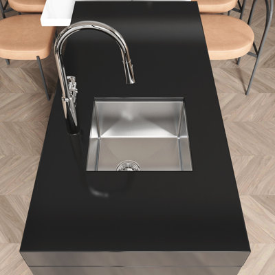 Évier de cuisine encastrable 18 po - Acier inoxydable avec prévention de la condensation et matériau de construction 18 po x 18 po plus épais
