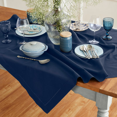 Cotton Linen Hemstitch - 100% Pure Table Throw