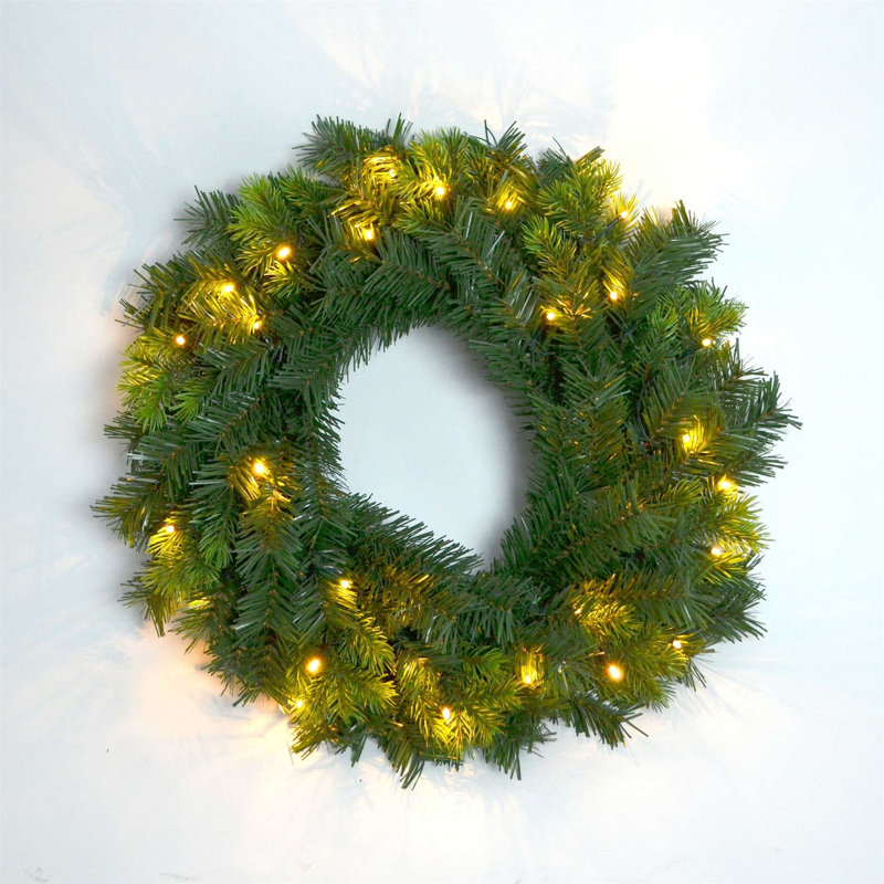 Faux Lighted PVC 21.65cm Christmas Wreath