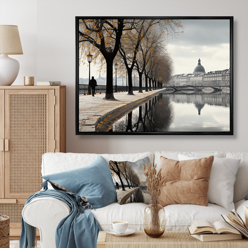 Paris lumière de Paris, Cadre flottant noir, H 30 po x l 40 po x P 1,5 po