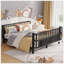 Lit plateforme pleine grandeur en métal pour enfants avec rails de sécurité et conception à profil bas-616046664-616046665