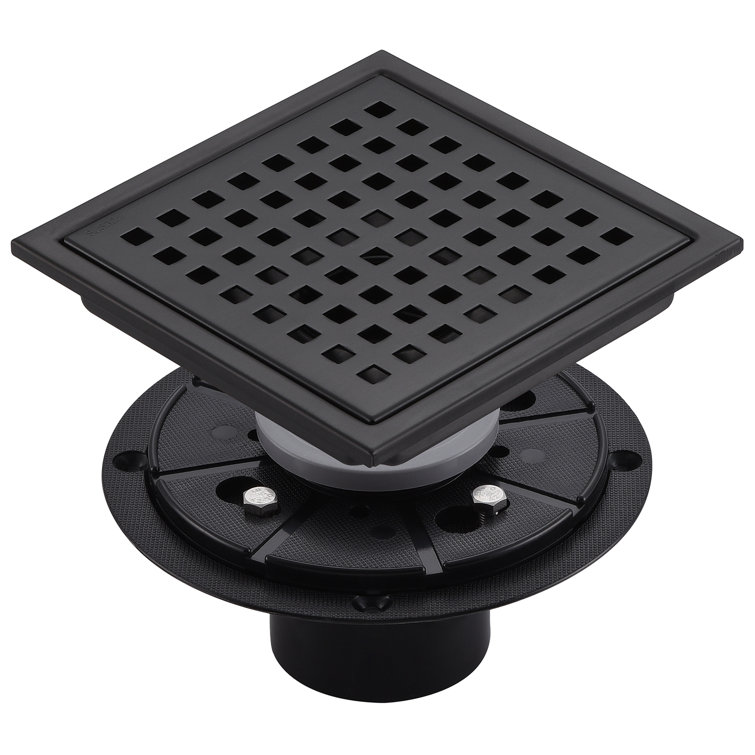 5.91'' Square Grid Shower Drain With Flange