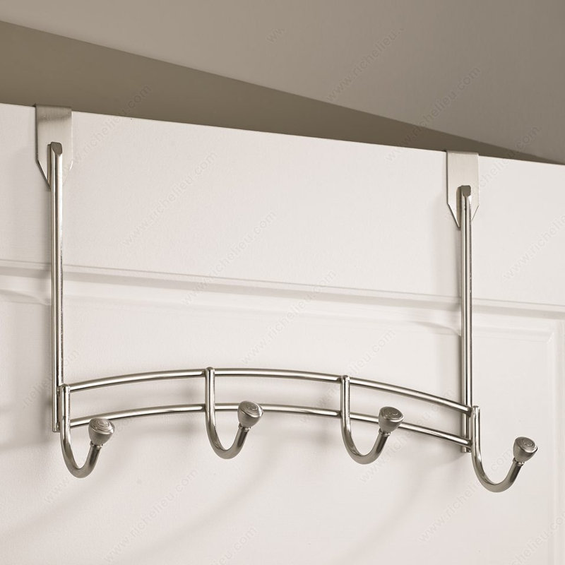 Porte-manteau mural contemporain, Nickel brossé