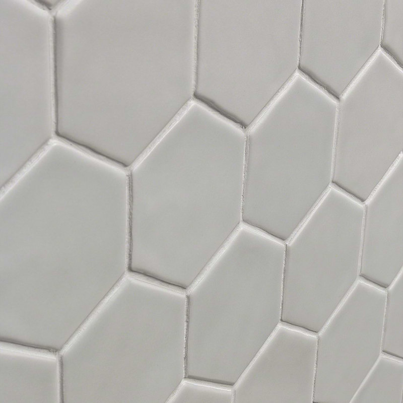 Meadowmere 3" Hexagon Matte Ceramic Tile, Cement Gray