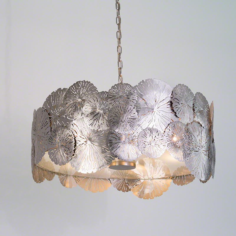 8 - Light Dimmable Pendant Chandelier, Antique Bronze, Clear, 16" H x 36" W x 36" D