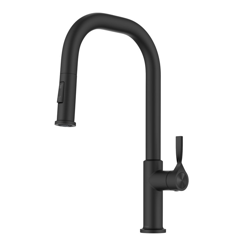 Robinet de cuisine à poignée simple Kraus Torak, Noir mat