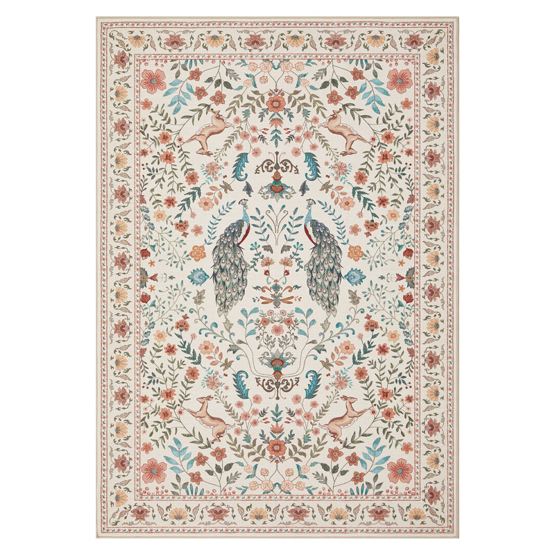 Farmhouse Washable Non Slip Rugs for Living Room Dining Room Bedroom Animal Print Soft Non-Shedding Stain Resistant Indoor Carpet