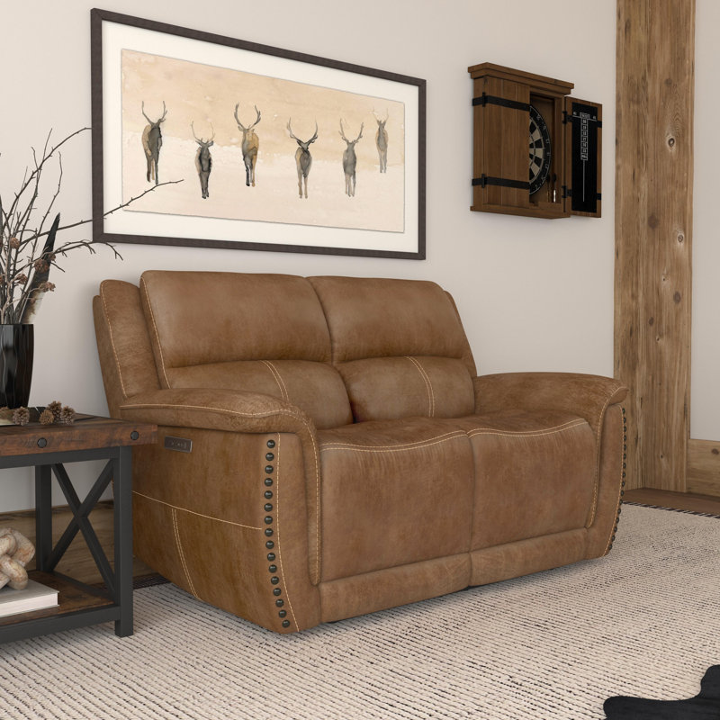 Bryce Power Reclining Loveseat with Power Headrest, Tan