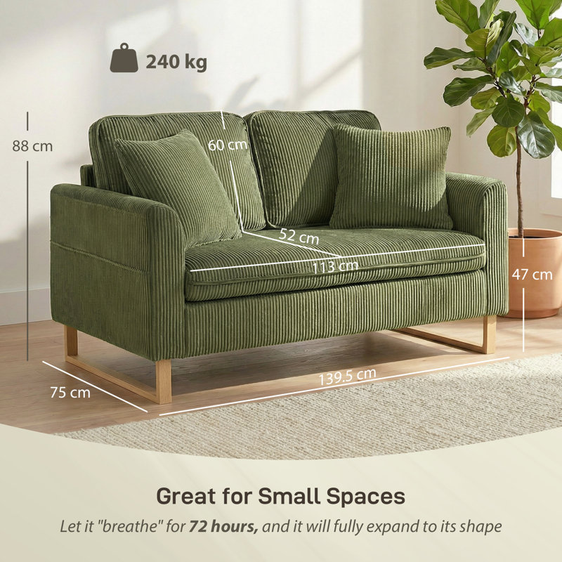 2 Seater Corduroy Loveseat