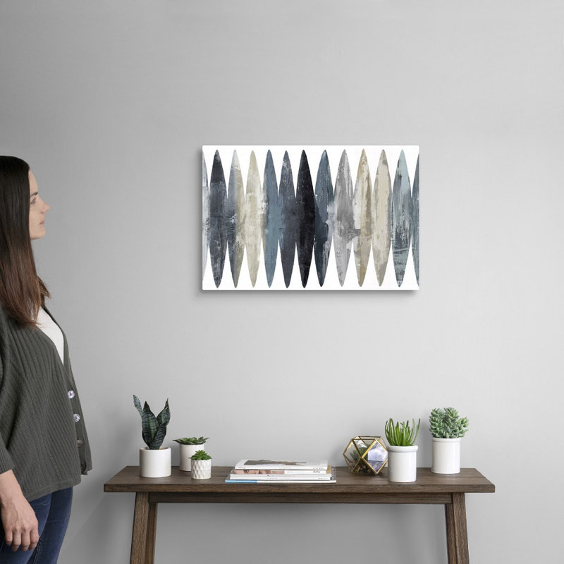 "Abstract Surfboard Gray" par David Moore - reproduction d'art sur toile, H 16 po x l 24 po, Toile tendue, No Frame