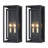 15" Classical Outdoor Wall Light With Glass Shade, Rectangular Wall Sconce In Matte Black，Waterproof