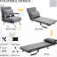 Chaise réglable à 5 positions, pliante grise avec coussin et structure en acier stable