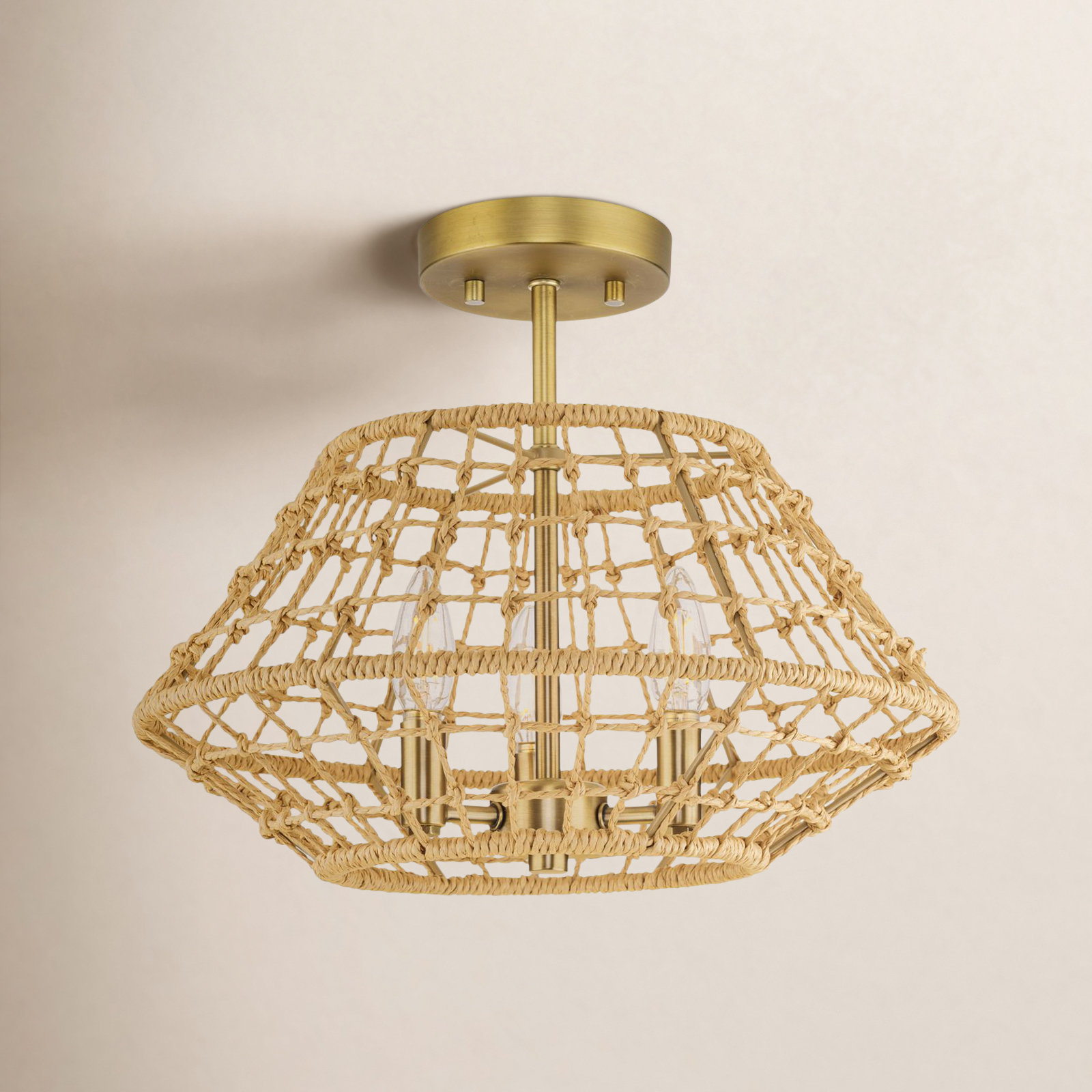 3-Light Semi Flush Mount
