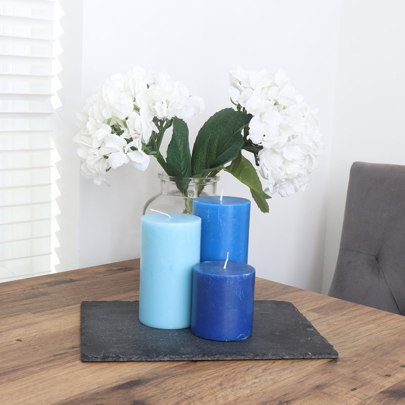Unscented Scented Pillar Candle, Blue