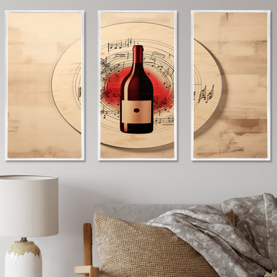 Vinyle Vino I - ensemble d'art sur toile vin