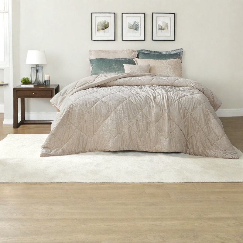 Ensemble de literie de luxe pour lit simple / simple TG avec coussin décoratif, finition champagne