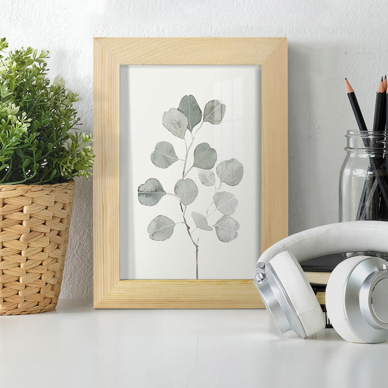 «Burritt Delicate Sage Botanical I», encadré sur papier, H 7 po x l 5 po x P 1 po, Naturel