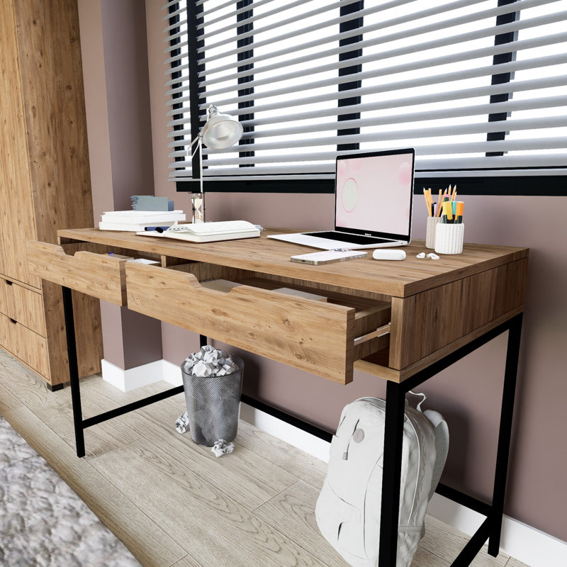 Bureau d'étude moderne, pin atlantique, 47,2 po x 30,5 po x 21,7 po | 100% panneau de particules enduit de mélamine, épaisseur: 0,7 pouce | Conception élégante et fonctionnelle pour le bureau personnel, la décoration industrielle et contemporaine