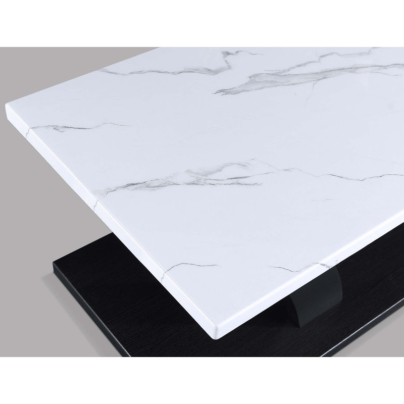 Ensemble de cocktail moderne blanc et noir 3 pièces avec deux tables de bout assorties